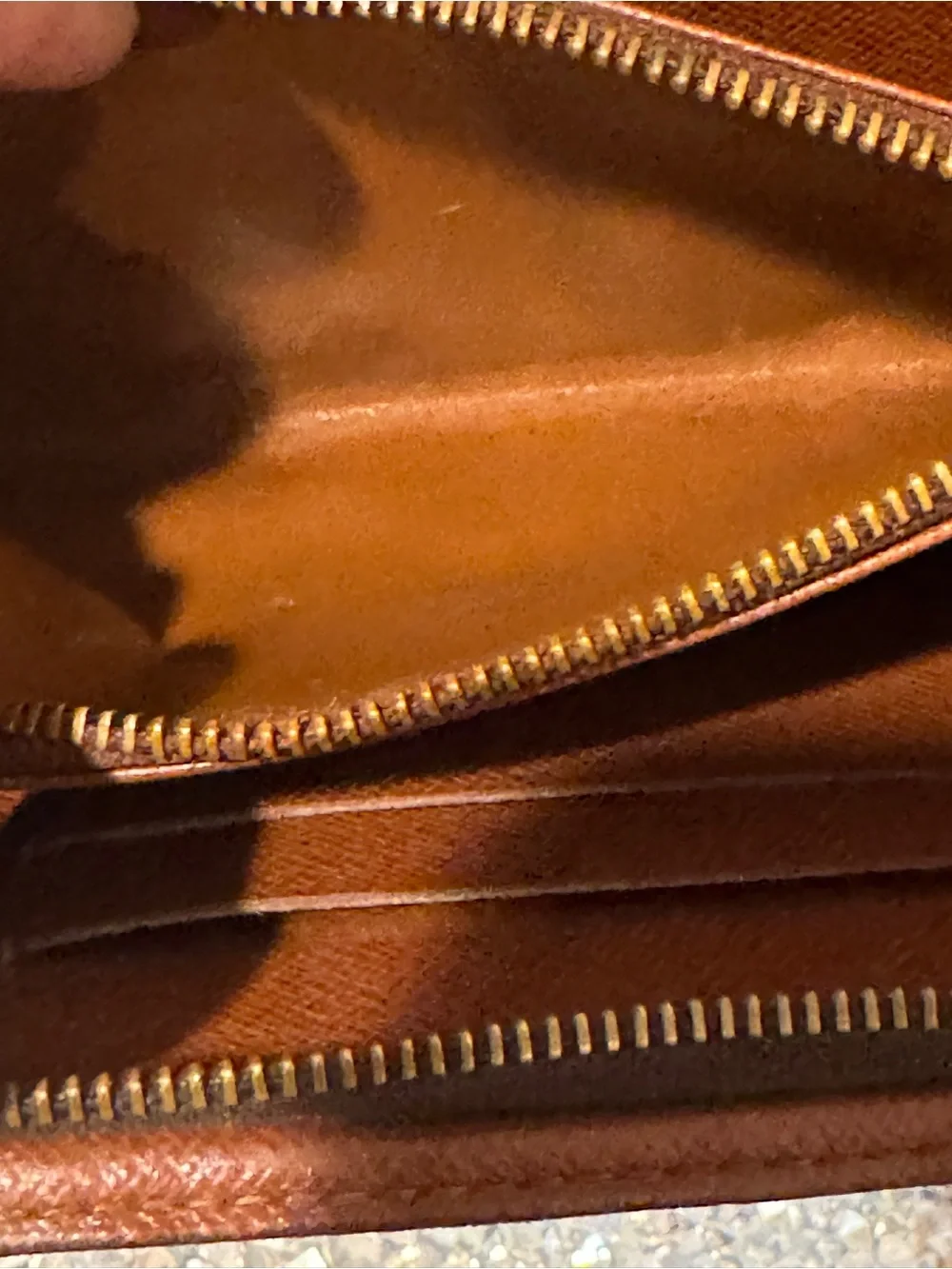 Louis Vuitton Monogram Zip Around Wallet in Brown and Gold